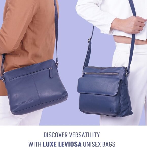 Genuine Leather Crossbody Bag for Women – Medium Size Leathure Purse, Stylish an - Picture 6 of 7